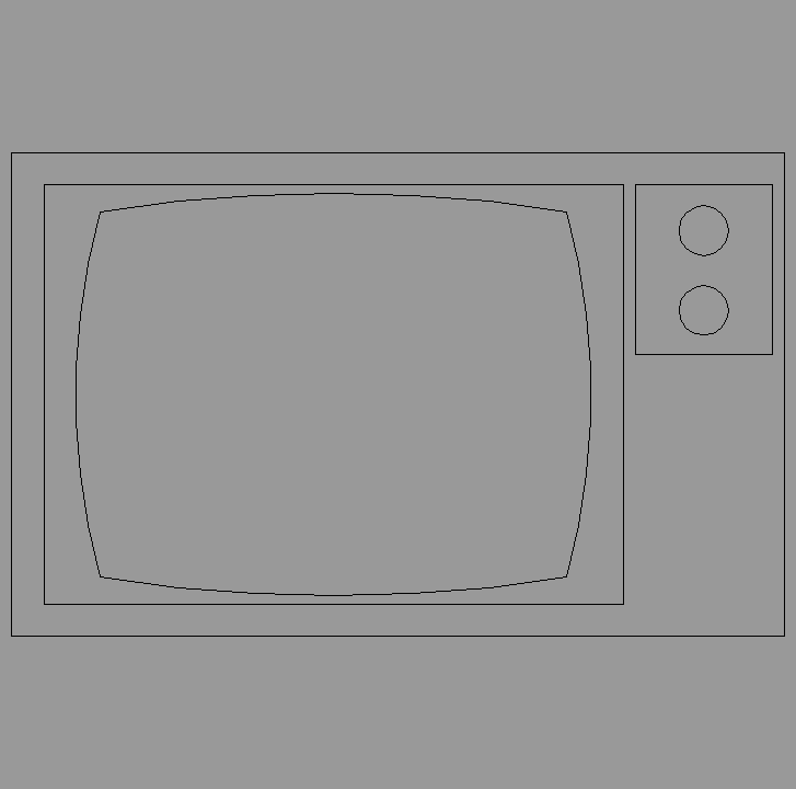 Bloque Autocad Vista de Television 2D 05 en Alzado